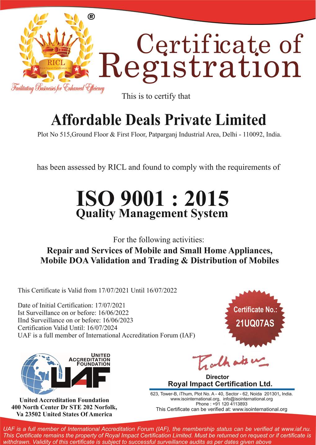 Iso Certificate